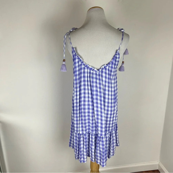 Maaji Seersucker Magnolia Mini Cover Up dress Size M l Purple Gingham - Picture 6 of 8